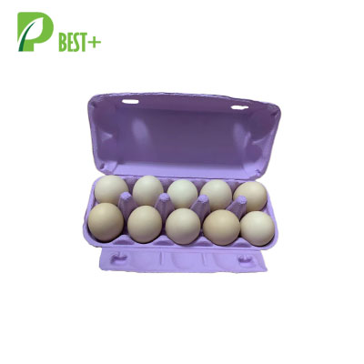 Purple 10 Cells Egg Carton Pulp Tray Factory